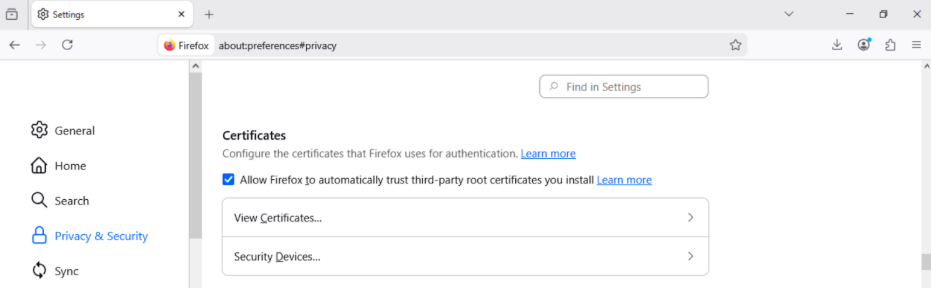 firefox pkcs setup step 3 screen shot.